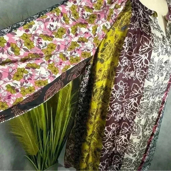 NWT 3XL Daniel Rainn Long Sleeve Scoop V-Neck Floral Boho Inspired Tunic Blouse - Picture 4 of 13